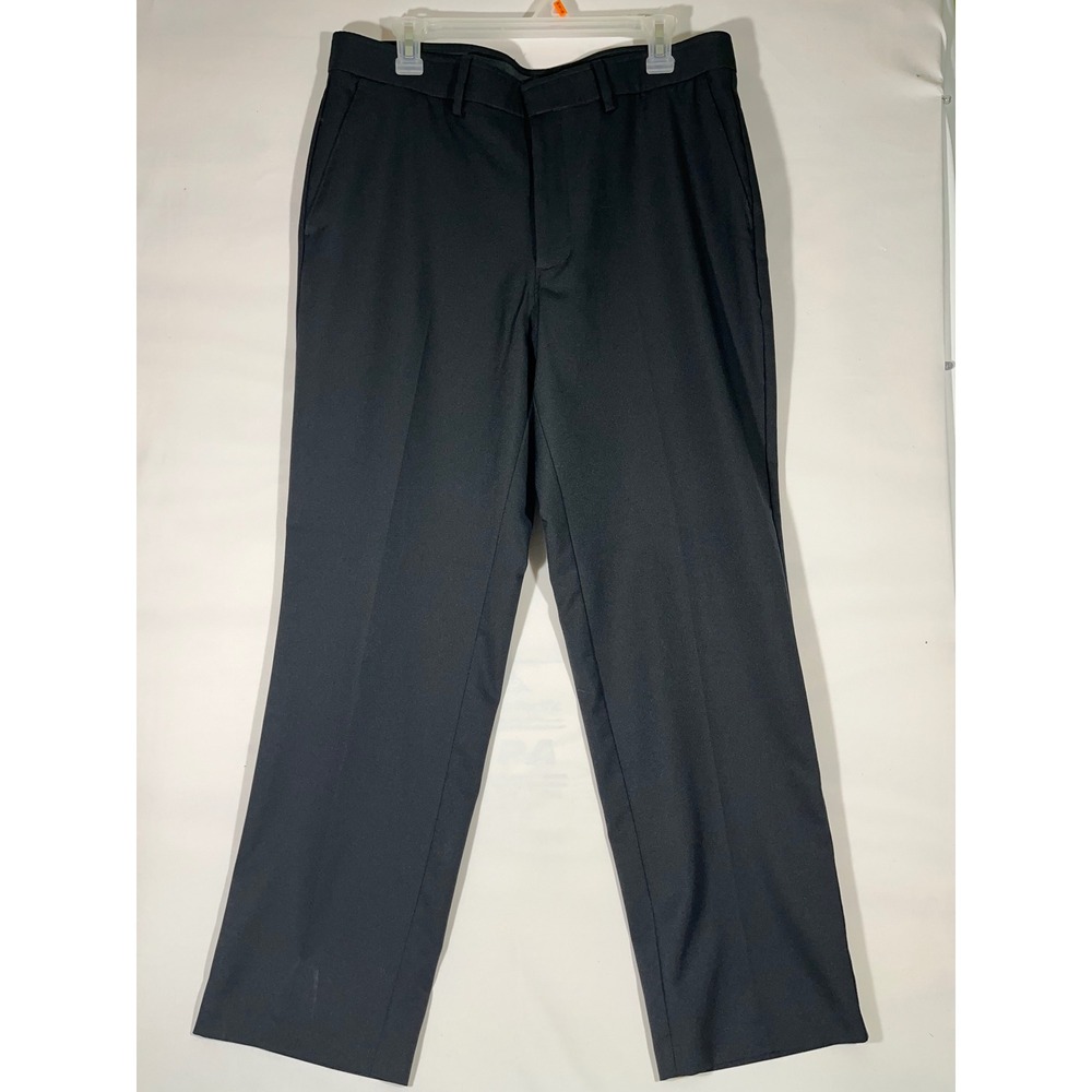 Haggar‎ Standards Dress Pants Mens 36x30 Black Straight Fit Super Flex Waistband